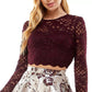 City Studios Junior's Lace Top & Floral Skirt Purple Size 7