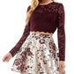 City Studios Junior's Lace Top & Floral Skirt Purple Size 7