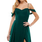 City Studios Junior's Cold Shoulder Lace Up Gown Green Size 1