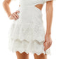 City Studios Junior's Eyelet Cutout Dress White Size 3