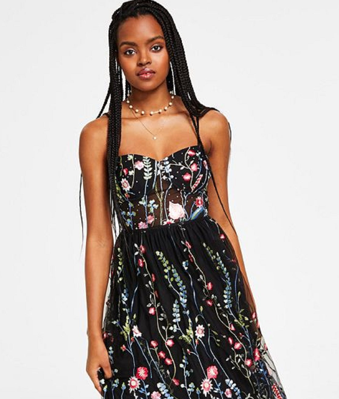 City Studios Junior's Embroidered Illusion Corset Gown Black Size 13