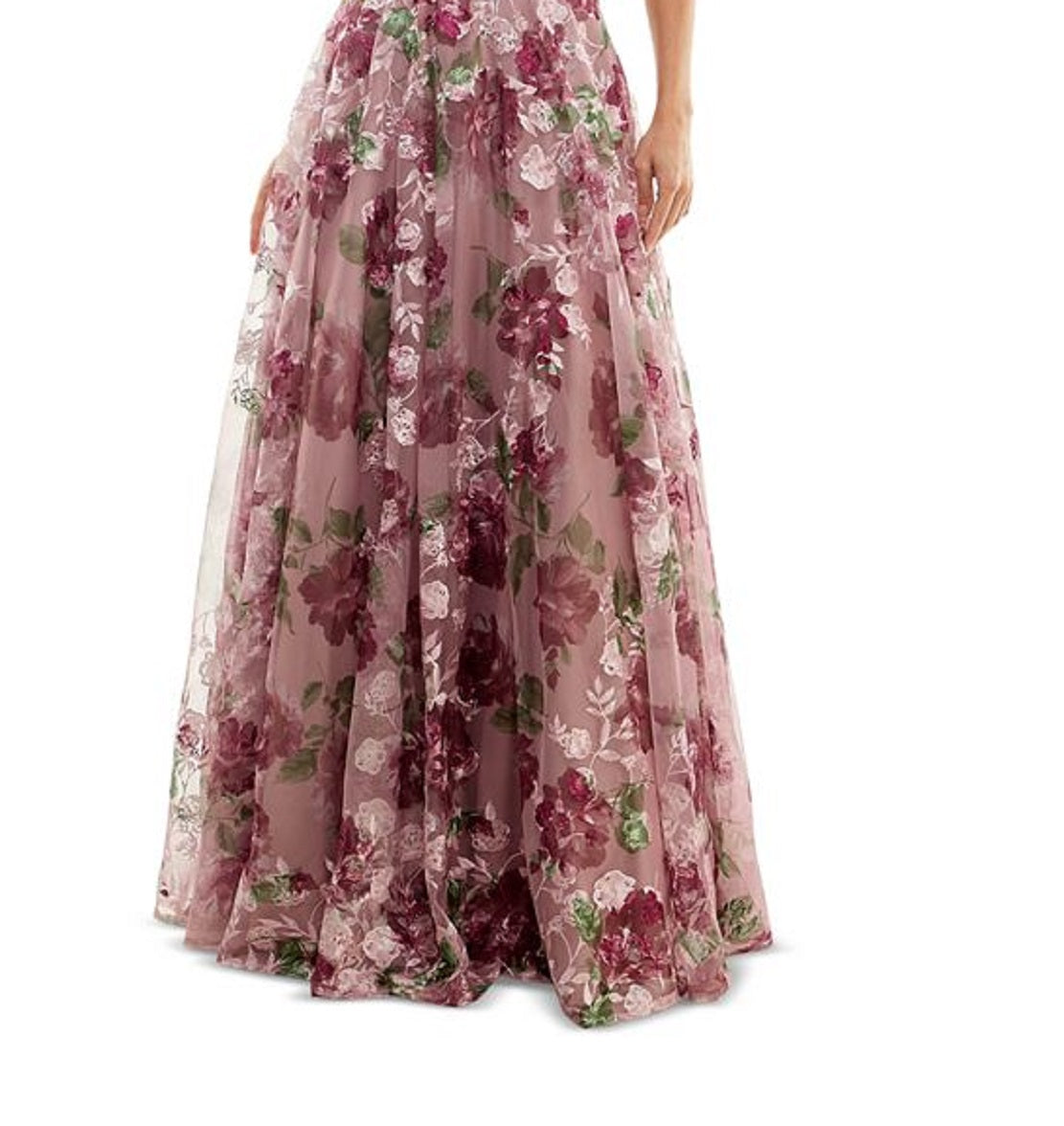 Say Yes To The Prom Junior's Embroidered Floral Lace Up Gown Purple Size 1