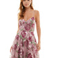 Say Yes To The Prom Junior's Embroidered Floral Lace Up Gown Purple Size 7