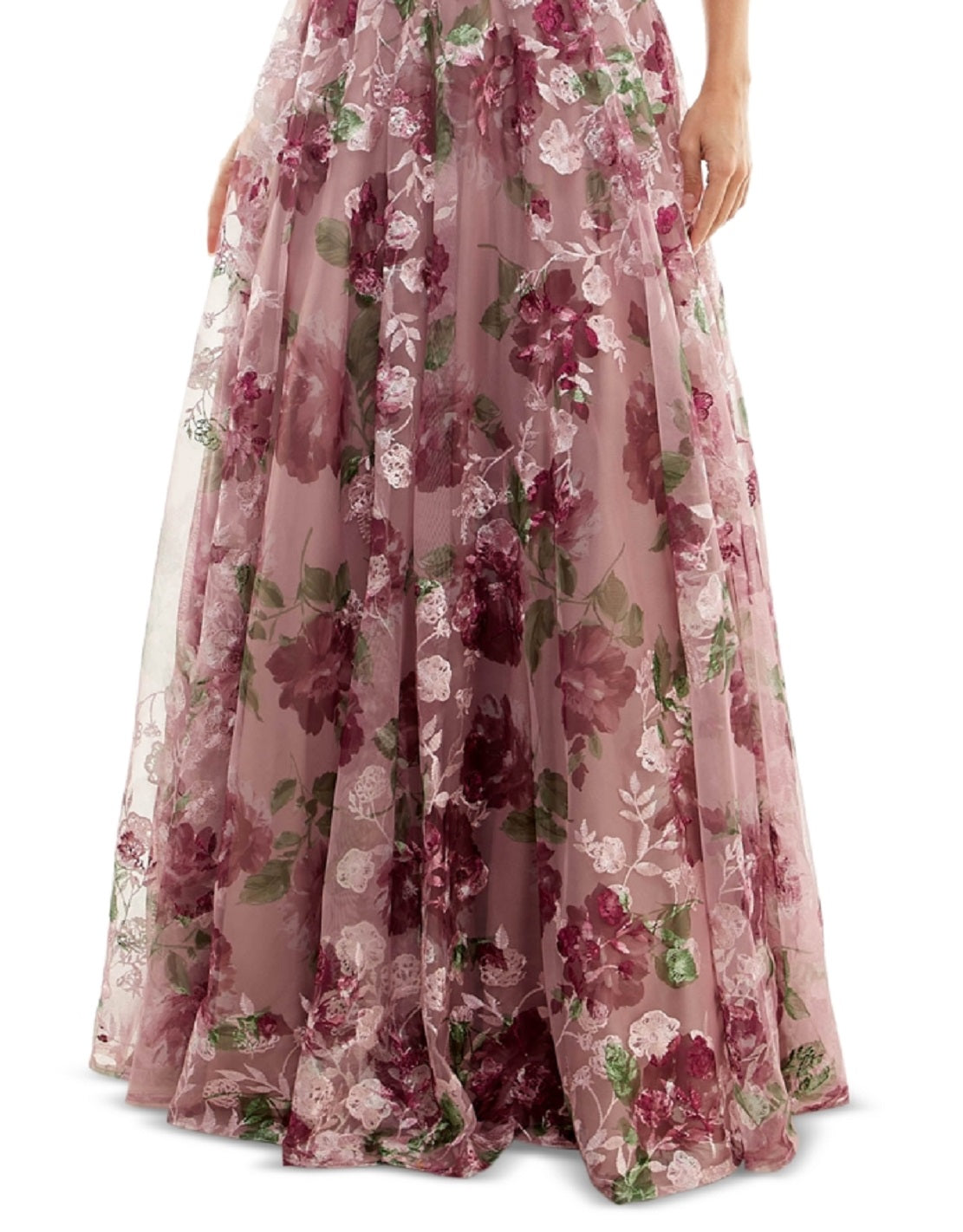 Say Yes To The Prom Junior's Embroidered Floral Lace Up Gown Purple Size 7