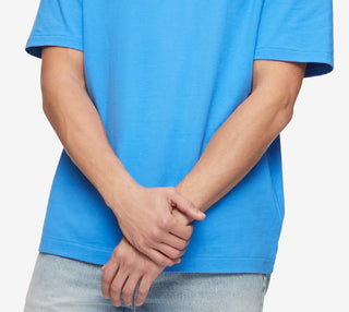 Calvin Klein Men's Relaxed Fit Standard Logo Crewneck T-Shirt Blue Size Small