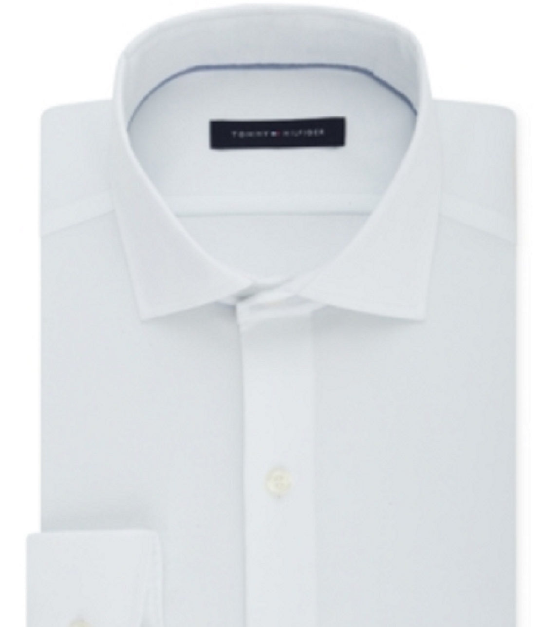 Tommy Hilfiger Men's Classic Regular Fit Non Iron Performance Stretch Dress Shirt White Size 17x32-33