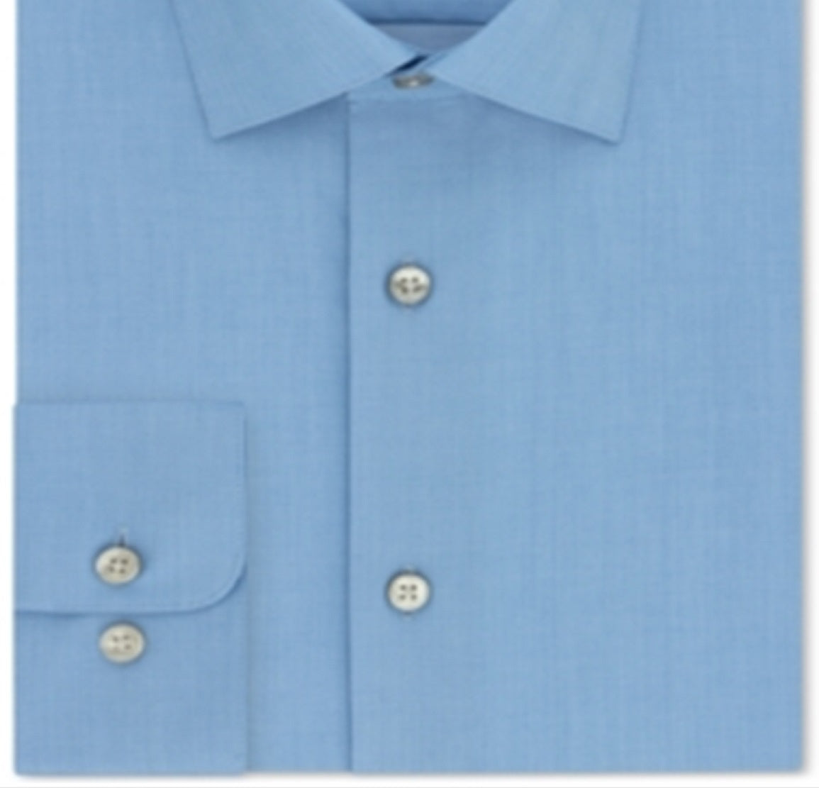 Calvin Klein Men's Classic Fit Non Iron Herringbone Dress Shirt Blue Size 19 / 35-36