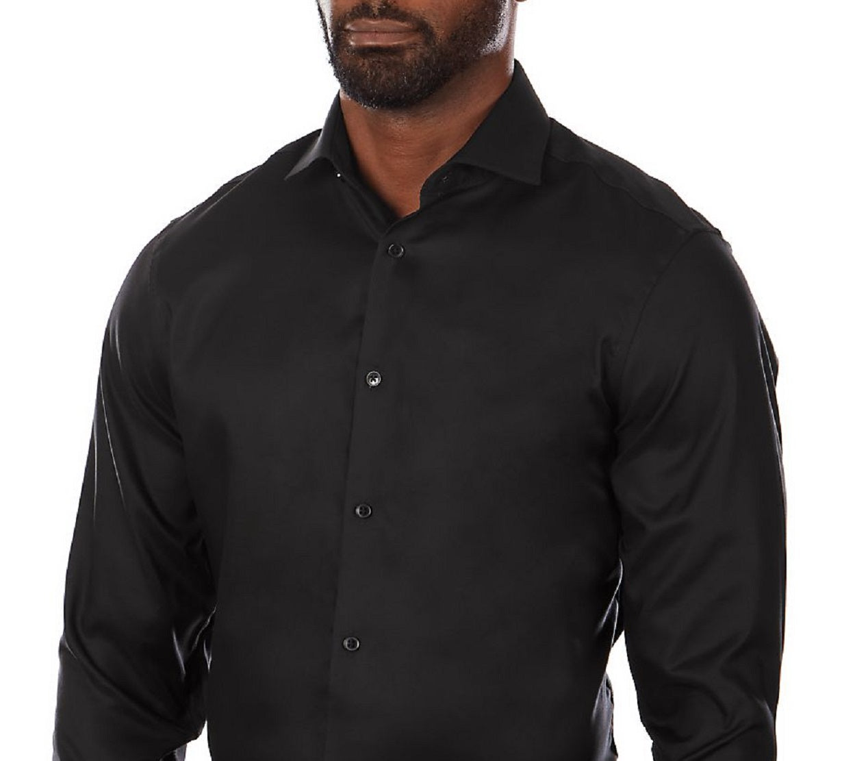 Calvin Klein Men's Slim Fit Non Iron Stretch Dress Shirt Black Size 15.5X34X35