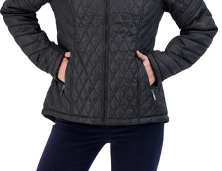 Sebby Junior's Hooded Quilted Raincoat Black Size Small