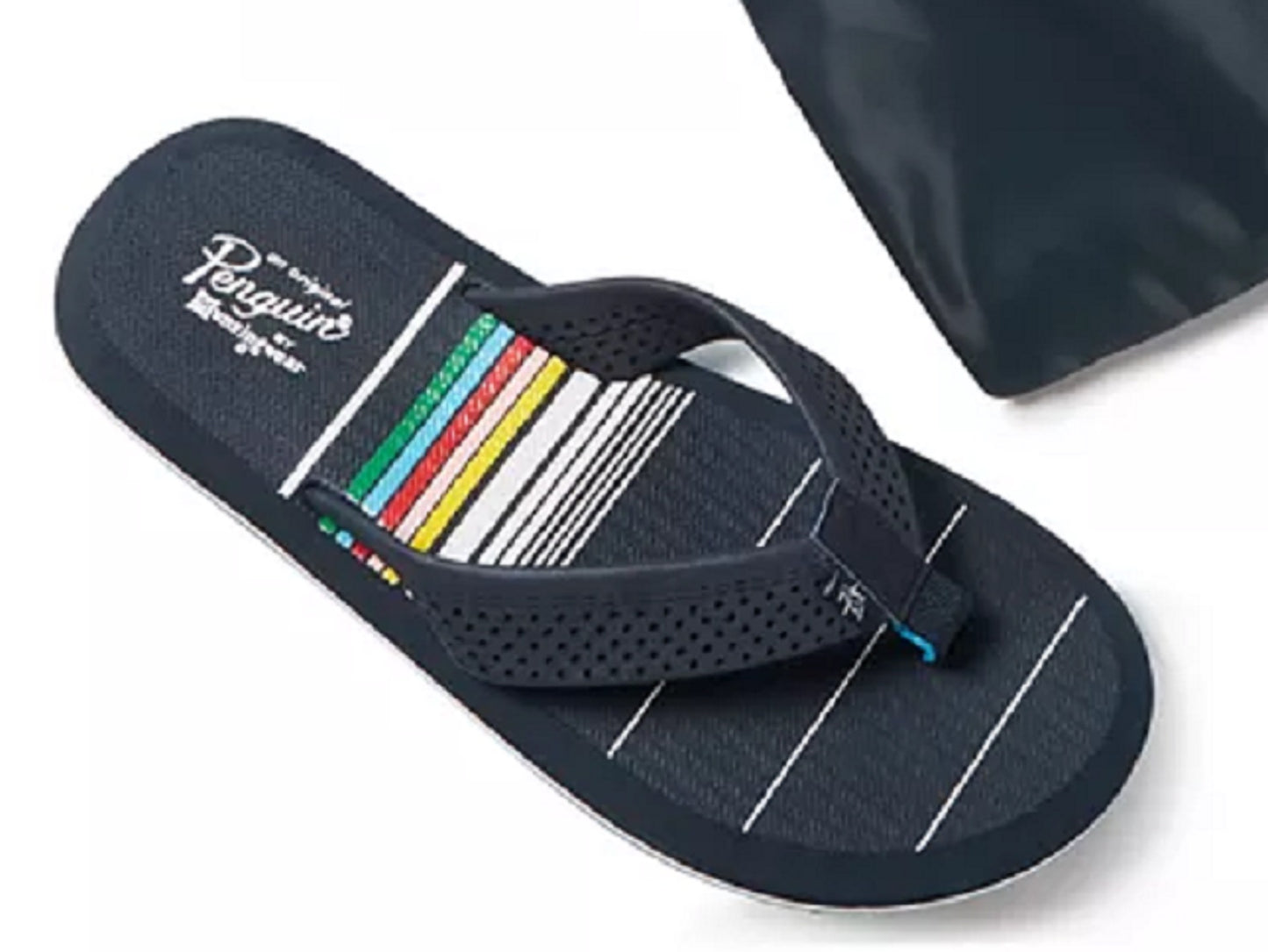 Penguin Men's Flip Flops & Cinch Bag Set  Blue Size S