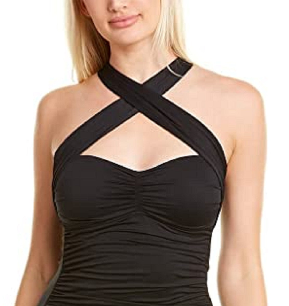 La Blanca Women's Island Goddess Convertible Tankini Top Swimsuit Black Size 10