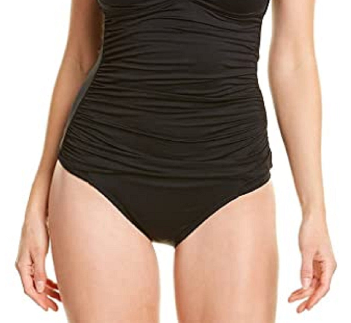 La Blanca Women's Island Goddess Convertible Tankini Top Swimsuit Black Size 10