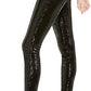 INC International Concepts Women's Sequined Skinny Ankle Pants Black Size XX-Large