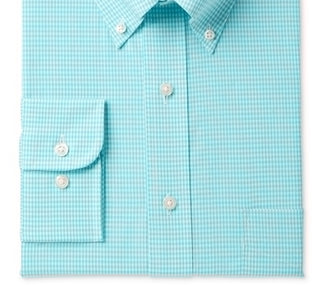 Club Room Men's Performance Button up Dress Shirt Blue Size 16X34-35