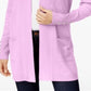 JM Collection Women's Open Front Cardigan Purple Size Small