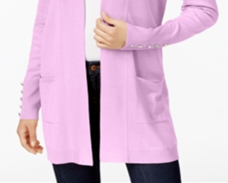 JM Collection Women's Open Front Cardigan Purple Size Small