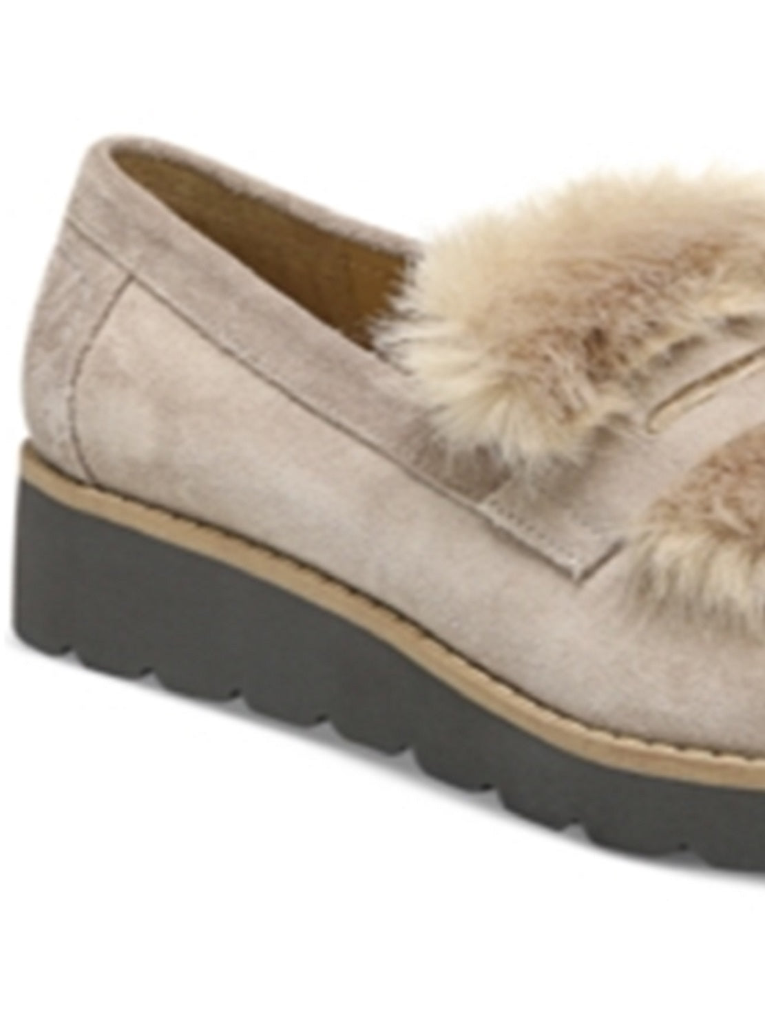 Franco Sarto Women's Harriet Wedge Loafers Shoes Beige Size 7.5 M