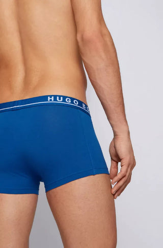 Hugo Boss Men's 3 Pack Cotton Stretch Boxer Brief Blue Size Medium