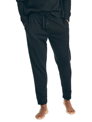 Nautica Men's Waffle Knit Thermal Pajama Set Black Size Small