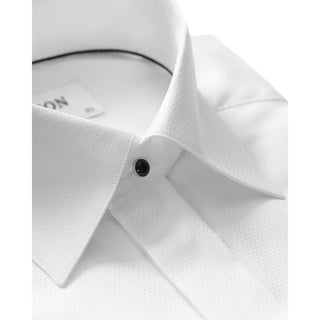 Eton Men's Slim Fit Diamond Weave Tuxedo Shirt White Size 16