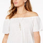 Style & Co Women's Short Sleeve Blouse Top White Size XXL
