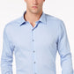 Alfani Men's Athletic Fit Performance Stretch Step Twill Textured Dress Shirt Blue Size 15X34X35