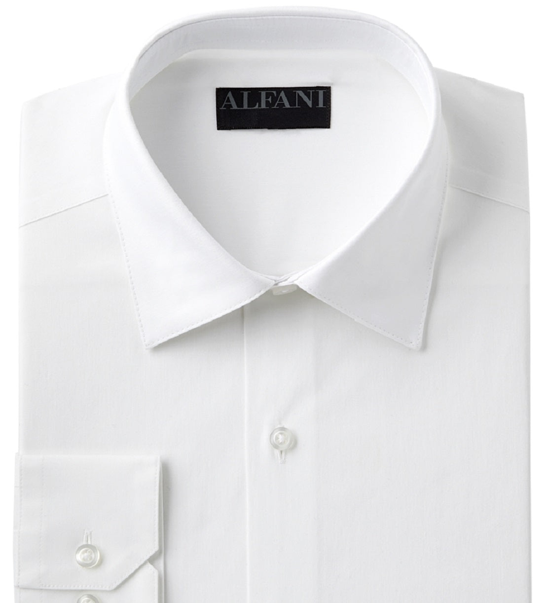 Alfani Men's Slim Fit 2 Way Stretch Performance Solid Dress Shirt White Size 16 X34X35