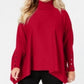 Alfani Women's Turtleneck Poncho Sweater Red Size 2X