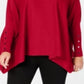 Alfani Women's Turtleneck Poncho Sweater Red Size 2X