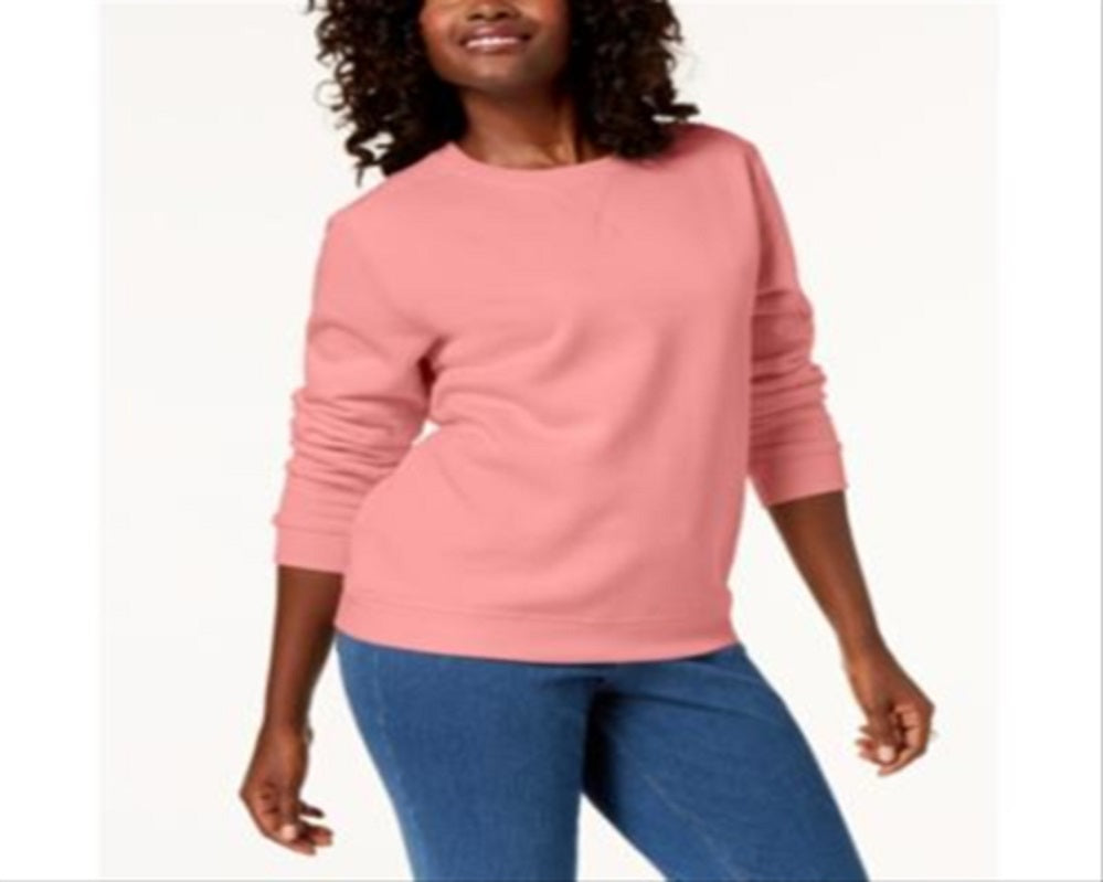 Karen Scott Women's Classic Sweatshirt Pink Size XX-Large