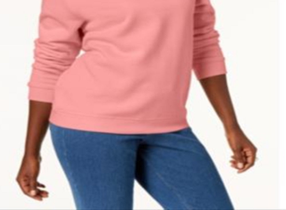 Karen Scott Women's Classic Sweatshirt Pink Size XX-Large