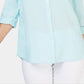 Charter Club Women's Linen Shirt Blue Size Small