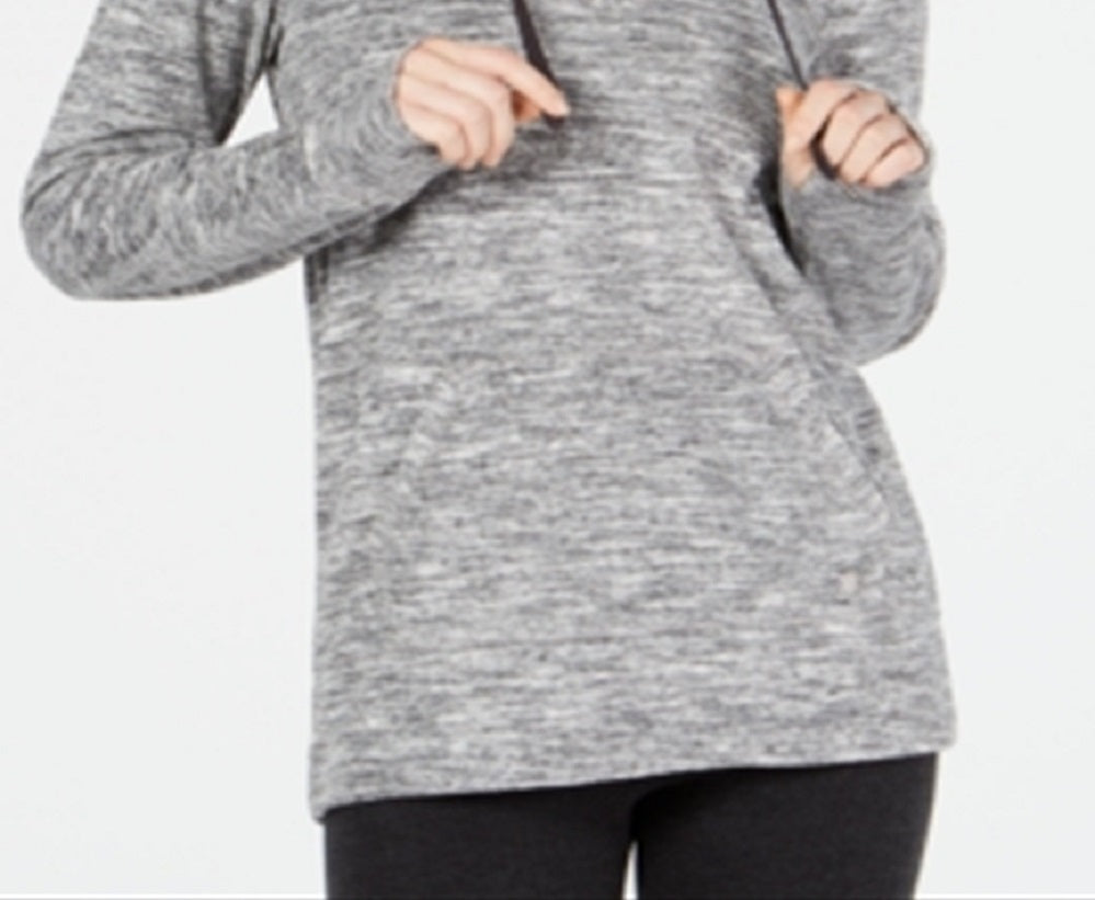 Ideology Women's Sweatshirt Lace up Hoodie Gray Size X-Small