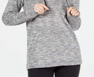 Ideology Women's Sweatshirt Lace up Hoodie Gray Size X-Small