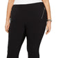 INC International Concepts Women's Ankle Solid Skinny Pants Black Size 20W