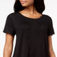 Style & Co Women's Ruffled Hem Top Black Size X-Small