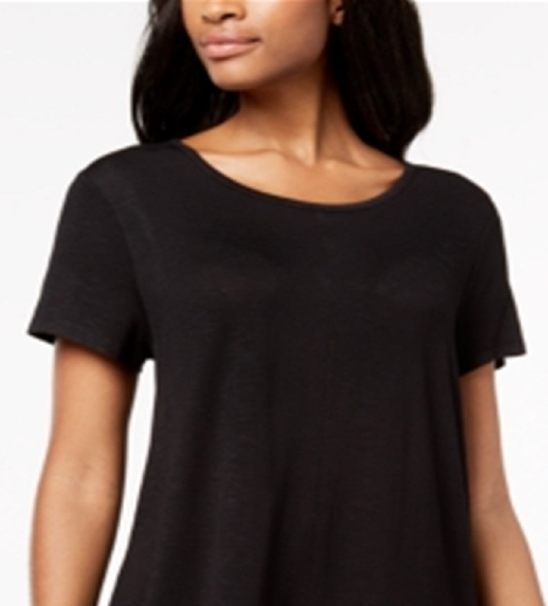 Style & Co Women's Ruffled Hem Top Black Size X-Small