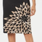 Alfani Women's Stretch Zippered Slitted Scuba Lined Floral Knee Length Wear To Work Pencil Skirt Black Size Small