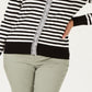 Charter Club Women's Striped Cardigan White Size Medium