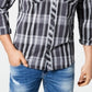 INC International Concepts Men's Aaron Cotton Plaid Button Down Shirt -Black Size X-Small