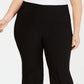 INC International Concepts Women's Mid Rise Flare Casual Wide Leg Pants Black Size 20W