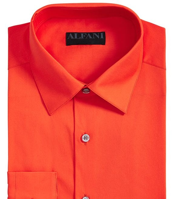 Alfani Men's Slim Fit Officewear Button Down Shirt Orange Size M