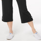 Karen Scott Women's French Terry Drawstring Capri Pants Black Size Small