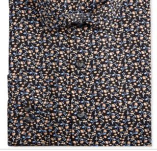 Bar III Men's Slim Fit Floral Button Down Shirt Black Size S