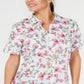 Karen Scott Women's Iris Bliss Textured Cotton Shirt White Size Petite X-Large