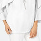 JM Collection Women's Ruffle Necklace Top White Size Medium