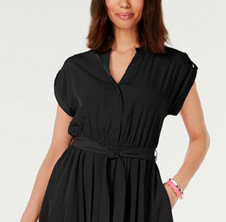 Charter Club Women's Belted Dress Black Size 2 Petite