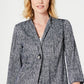 JM Collection Women's Textured One Button Jacket Blue Size Large