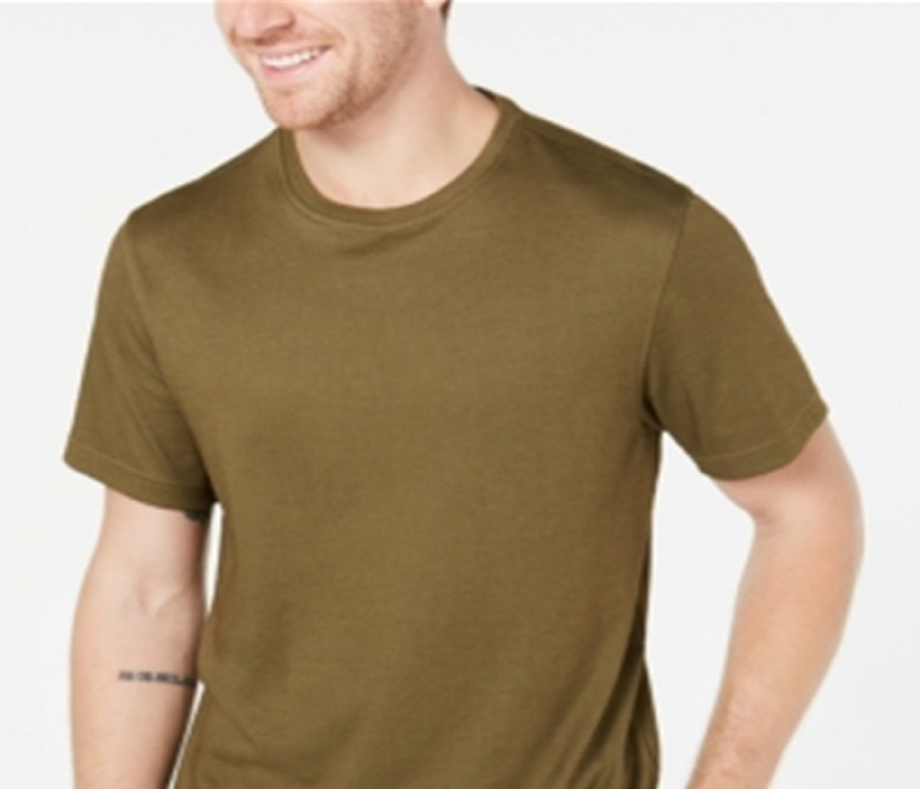 Tasso Elba Men's Supima Blend Crewneck Short Sleeve T-Shirt Green Size Size Large