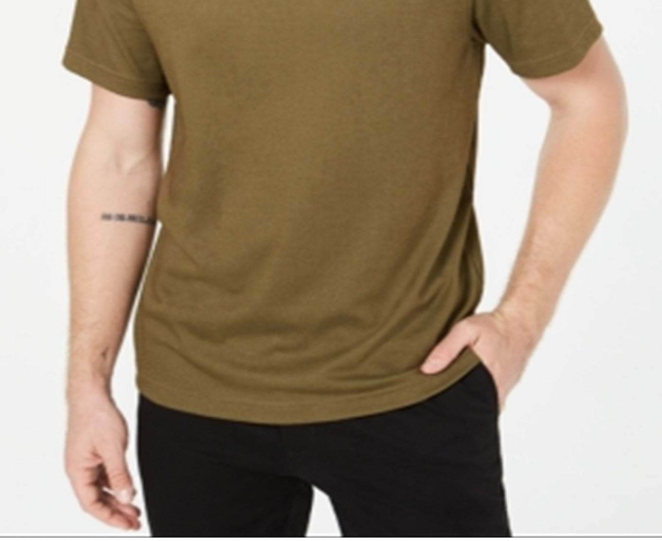 Tasso Elba Men's Supima Blend Crewneck Short Sleeve T-Shirt Green Size Size Large